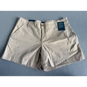 JAG Womens Chino Shorts Khaki Tan Mid Rise 6 Inch Inseam Size 16 NWT